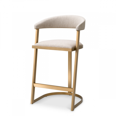 Scaune de bar -   Scaun de bar Dexter finisaj din alamă periată loki natural 117879 EICHHOLTZ