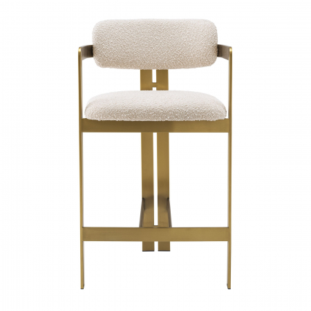   Scaun de bar Donato finisaj din alamă periată bouclé crem 115049 EICHHOLTZ [1]