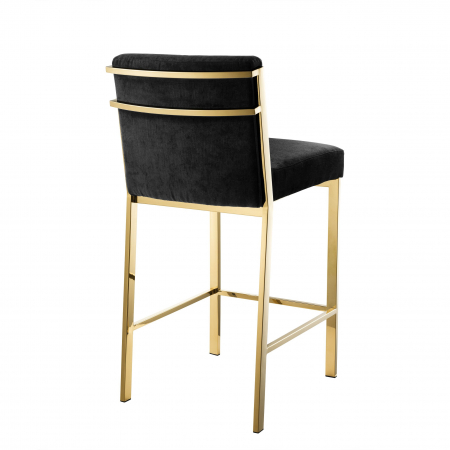   Scaun de bar Scott finisaj bronz catifea neagră 110425 EICHHOLTZ [7]