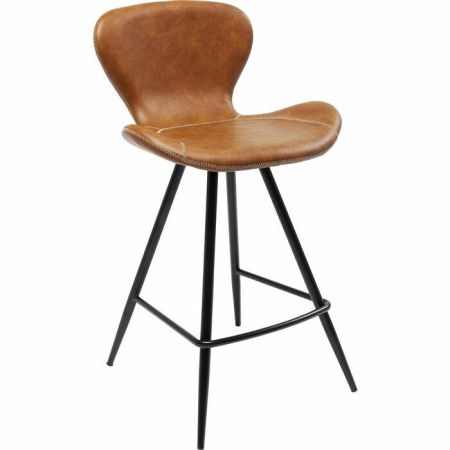 Produse - Scaun de Bar Rusty 53x53x91 cm, Poliuretan Imitând Piele Negru - Kare Design
