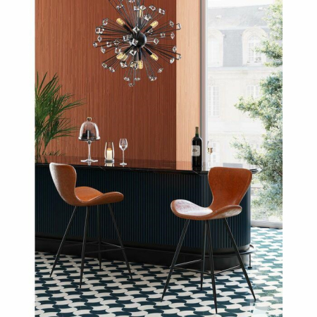 Scaun de Bar Rusty 53x53x91 cm, Poliuretan Imitând Piele Negru - Kare Design [5]