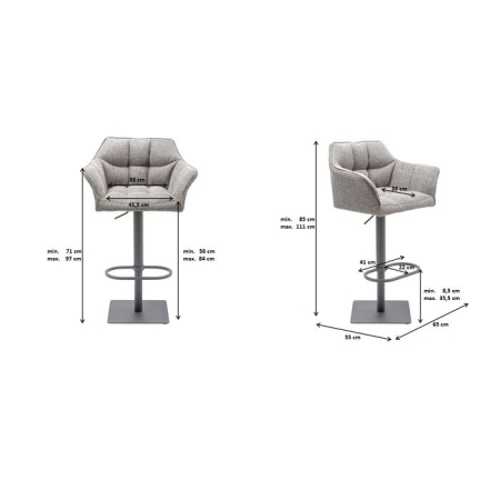 Scaun de Bar Thinktank 65x55x111 cm, Gri - Kare Design [5]