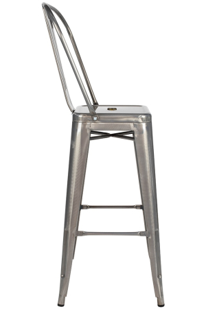 Scaun de Bar Tower Big Back 43x43x117 cm, Metal Lacuit - King Home [1]