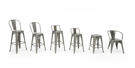 Scaun de Bar Tower Big Back 43x43x117 cm, Metal Lacuit - King Home [9]