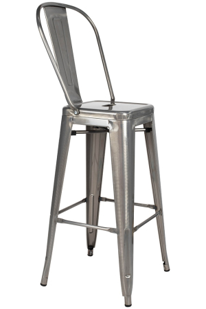 Produse - Scaun de Bar Tower Big Back 43x43x117 cm, Metal Lacuit - King Home