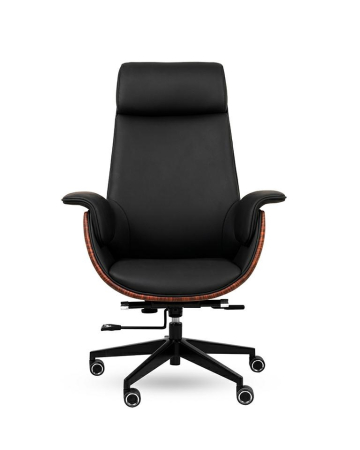 Scaun de Birou Admiral, Piele Ecologică și Ecopiele Imitând Lemn Negru - King Home [5]