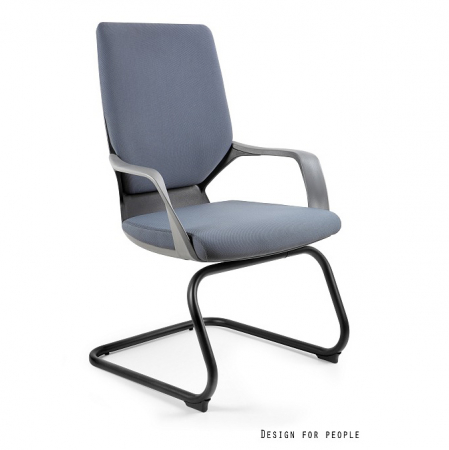 Scaune de birou - Scaun de birou Apollo Skid, tapiterie personalizabila, baza din metal, spatar si sezut plastic negru, W-901-B-BL417 - Unique