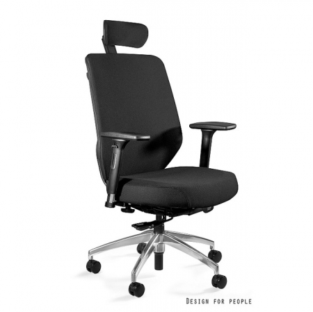 Scaune High end - Scaun de birou diverse culori Hero Black / Fabric baza din aluminiu, cadru negru, spatar, tetiera, sezut material textil, inaltime si adancime reglabile, ZM-6661-B-SM-2327 - Unique