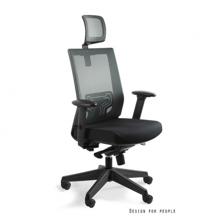 Scaun de birou diverse culori Nez, spatarul si tetiera tip mesh, sezut material textil, baza plastic, inaltime reglabila, W-879K-MESH31-BL418 - Unique [26]