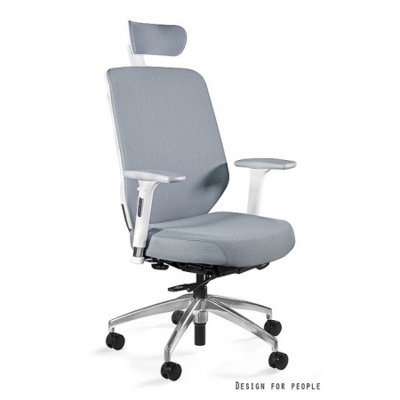 Scaune High end - Scaun de birou diverse culori Hero White / Fabric baza din aluminiu, cadru alb, spatar, tetiera, sezut material textil, inaltime si adancime reglabile, ZM-6661-W-SM-2315 - Unique