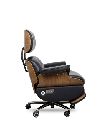 Scaun de Birou Lounge Automatic 88x86x110 cm, Piele Negru - King Home [3]