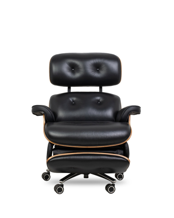 Scaun de Birou Lounge Automatic 88x86x110 cm, Piele Negru - King Home [1]