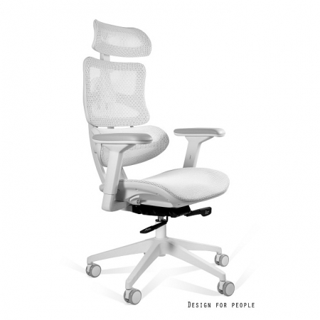 Scaun de birou negru/alb/negru-argintiu Ergotech, tapitat cu plasa, baza din aluminiu, inaltime si adancime reglabile, cotiere ajustabile, CM-B137A - Unique [7]