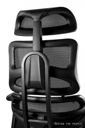 Scaun de birou negru/alb/negru-argintiu Ergotech, tapitat cu plasa, baza din aluminiu, inaltime si adancime reglabile, cotiere ajustabile, CM-B137A - Unique [11]