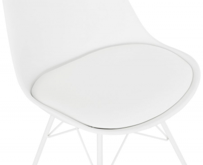 Scaun de design alb Fyfe picioare albe otel / polipropilena / piele, CH01630WH - Kokoon [4]