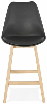 Scaun inalt bar negru Elody III premium fara brate, stil scandinav, picioare lemn masiv stejar, BS01930BLNA - Kokoon [1]