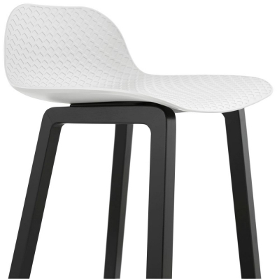 Scaun bar alb premium Joey fara brate, picioare negre lemn, sezut polipropilena, BS01680WH - Kokoon [4]