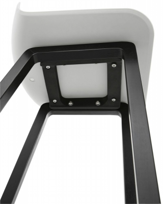 Scaun bar alb premium Joey fara brate, picioare negre lemn, sezut polipropilena, BS01680WH - Kokoon [5]