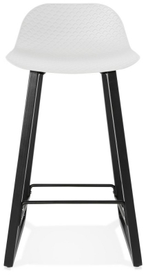 Scaun bar alb premium Joey fara brate, picioare negre lemn, sezut polipropilena, BS01680WH - Kokoon [1]