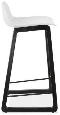 Scaun bar alb premium Joey fara brate, picioare negre lemn, sezut polipropilena, BS01680WH - Kokoon [2]