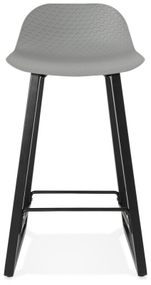 Scaun bar gri premium Joey fara brate, picioare negre lemn, sezut polipropilena, BS01650GR - Kokoon [1]