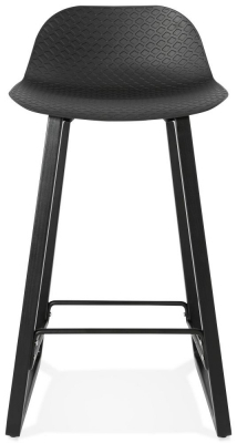 Scaun bar negru premium Joey fara brate, picioare negre lemn masiv, sezut polipropilena, BS01640BL - Kokoon [1]
