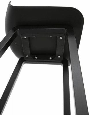 Scaun bar negru premium Joey fara brate, picioare negre lemn masiv, sezut polipropilena, BS01640BL - Kokoon [9]