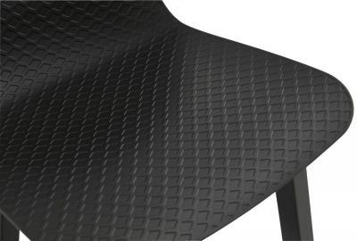 Scaun bar negru premium Joey fara brate, picioare negre lemn masiv, sezut polipropilena, BS01640BL - Kokoon [4]