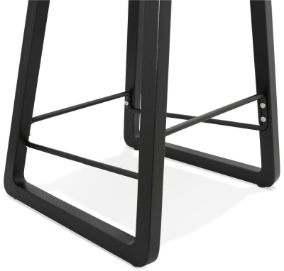 Scaun bar negru premium Joey fara brate, picioare negre lemn masiv, sezut polipropilena, BS01640BL - Kokoon [6]