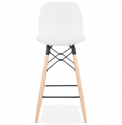 Scaun alb bar Mordor premium stil scandinav, picioare lemn masiv / polipropilena, BS02250WH - Kokoon [3]