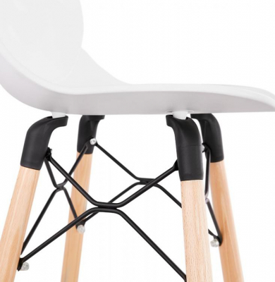 Scaun alb bar Mordor premium stil scandinav, picioare lemn masiv / polipropilena, BS02250WH - Kokoon [6]