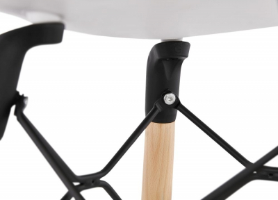 Scaun alb bar Mordor premium stil scandinav, picioare lemn masiv / polipropilena, BS02250WH - Kokoon [7]