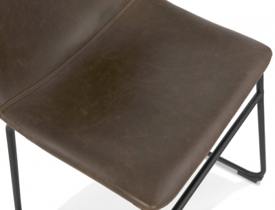 Scaun de design Earth stil vintage - industrial piele maro / otel negru, CH01780BR - Kokoon [4]