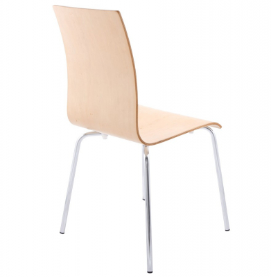 Scaun de design horeca CLASSIC lemn natur / otel cromat, CH00460NA - Kokoon [3]