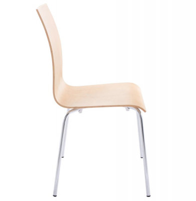 Scaun de design horeca CLASSIC lemn natur / otel cromat, CH00460NA - Kokoon [2]