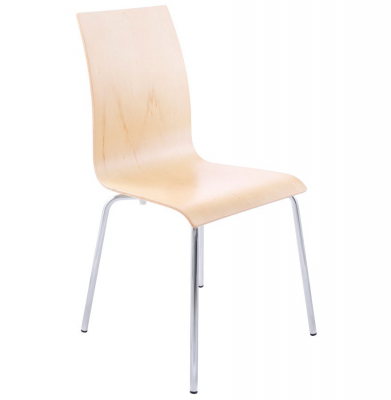 Scaune - Scaun de design horeca CLASSIC lemn natur / otel cromat, CH00460NA - Kokoon