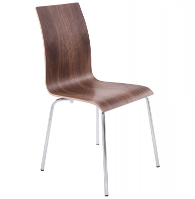 Scaune - Scaun de design horeca CLASSIC lemn nuc / otel cromat, CH00470WA - Kokoon