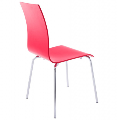 Scaun de design horeca CLASSIC rosu lemn / otel, CH00480RE - Kokoon [3]