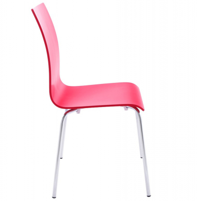 Scaun de design horeca CLASSIC rosu lemn / otel, CH00480RE - Kokoon [2]