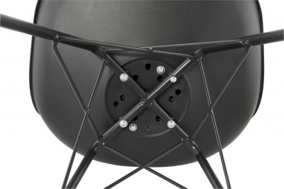Scaun de design negru Fyfe picioare negre otel / polipropilena / piele, CH01620BL - Kokoon [5]