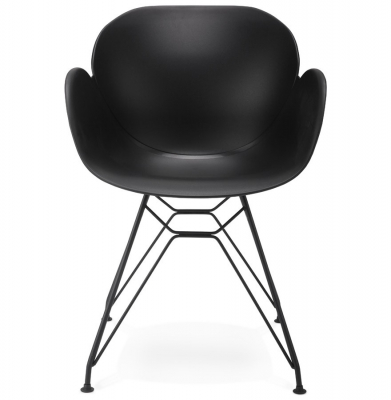 Scaun de design negru UMELA polipropilena / picioare negre metal, AC01480BL - Kokoon [1]
