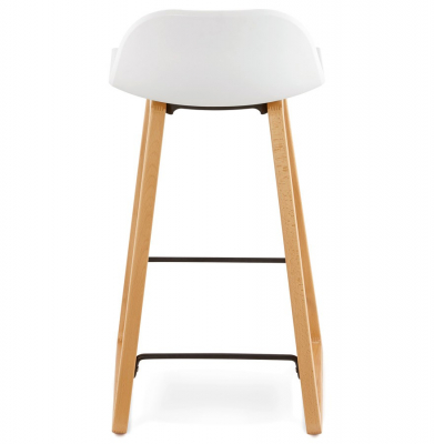 Scaun bar alb Astoria Premium fara brate stil scandinav, polipropilena / picioare lemn masiv, BS01380WH - Kokoon [4]