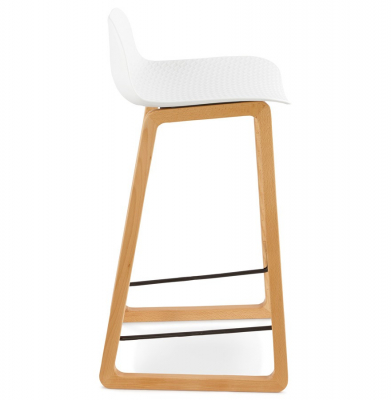 Scaun bar alb Astoria Premium fara brate stil scandinav, polipropilena / picioare lemn masiv, BS01380WH - Kokoon [2]