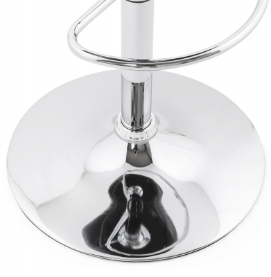 Scaun bar rotund piele ecologica neagra Atlantis, picior metal crom inaltime reglabila, BS00800BL - Kokoon [11]
