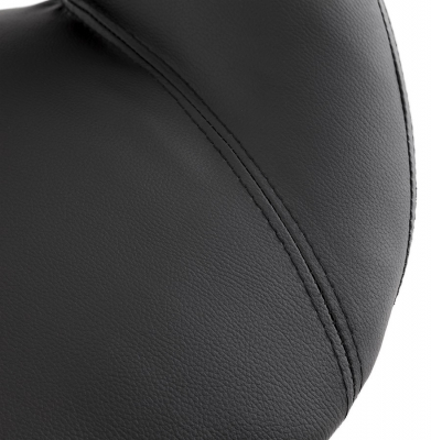 Scaun bar rotund piele ecologica neagra Atlantis, picior metal crom inaltime reglabila, BS00800BL - Kokoon [7]