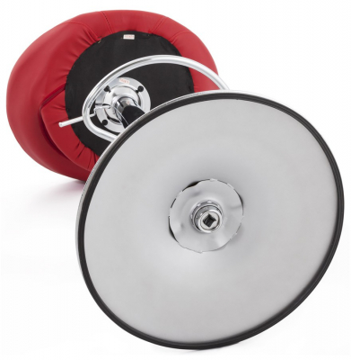 Scaun bar rotund piele ecologica rosie Atlantis, picior metal crom, BS00830RE - Kokoon [15]