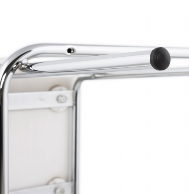 Scaun bar alb modern lemn curbat Cobe II, picioare subtiri metal crom, BS00690WH - Kokoon [7]