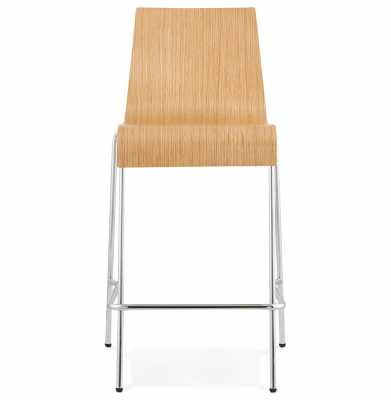 Scaun bar lemn natur curbat Cobe II, design premium, picioare subtiri metal crom, BS01240NA - Kokoon [1]