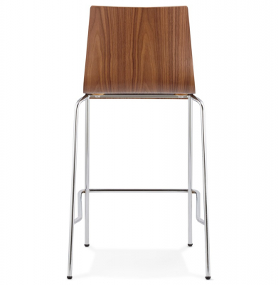 Scaun bar lemn curbat nuc Cobe II, design premium, picioare subtiri metal crom, BS01250WA - Kokoon [4]