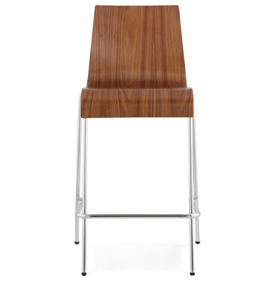 Scaun bar lemn curbat nuc Cobe II, design premium, picioare subtiri metal crom, BS01250WA - Kokoon [1]